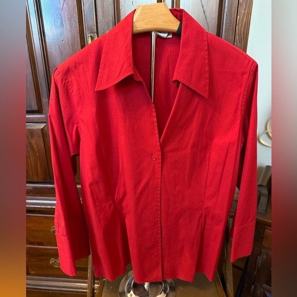 Dressbarn Red Button-Down Shirt for Women - Picture 1 of 4
